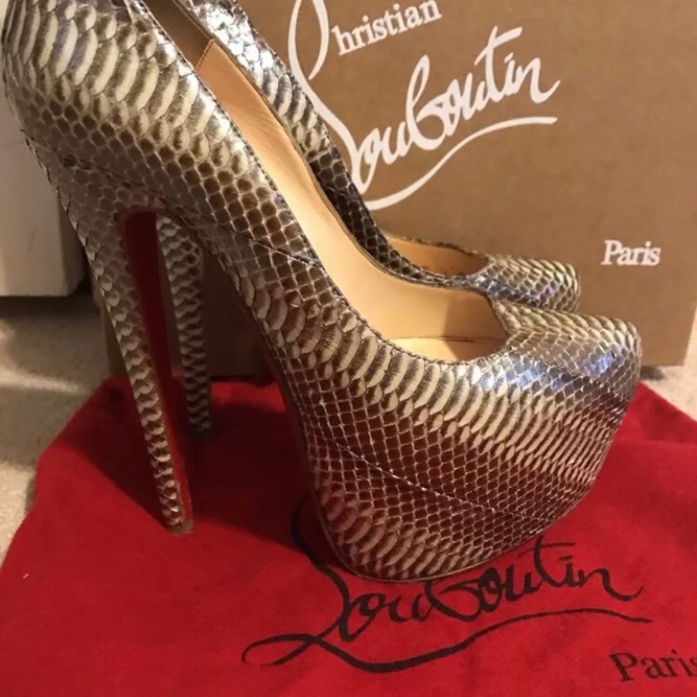 Christian Louboutin Daffodile Python Shoes 36.5 - image 5